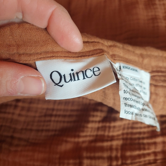 NWT! Quince Organic Cotton Airy Gauze Terracotta Blanket! King/ Cal King (712) - Picture 7 of 10